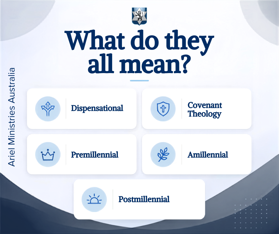 Dispensational, Covenant Theology, Premillennial, Postmillennial, Amillennial what do they all mean?